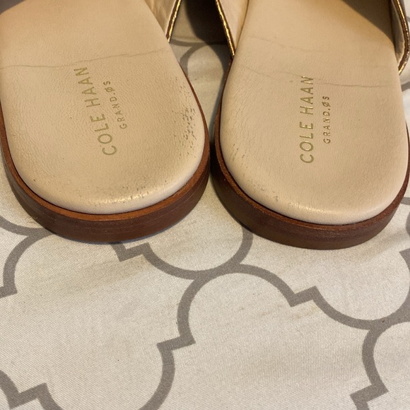 Cole Haan Gold Anica Leather Slide Sandal - Picture 5 of 7